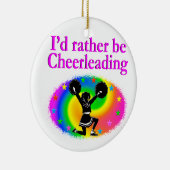 かわいいカラフルチアリーティングデザイン セラミックオーナメント (右)