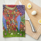 かわいいカラフルチワフアドッグのキッチンタオル キッチンタオル (四つ折り)