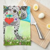 かわいいカラフルチワフアドッグのキッチンタオル キッチンタオル (四つ折り)