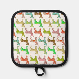 かわいいカラフルチワホアドッグ 鍋敷き