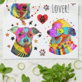 かわいいカラフルチワワ恋人キッチンタオル。 キッチンタオル (折り畳み)