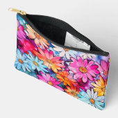 かわいいカラフルデイジーの花 アクセサリーポーチ (見開き)