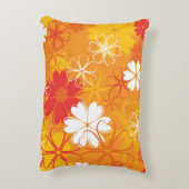 かわいいカラフルデイジーイラストレーションフローラルパターン アクセントクッション (裏面(縦))