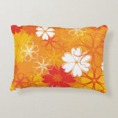 かわいいカラフルデイジーイラストレーションフローラルパターン アクセントクッション (裏面)
