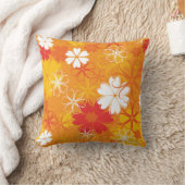 かわいいカラフルデイジーイラストレーションフローラルパターン クッション (ブランケット)