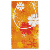 かわいいカラフルデイジーイラストレーションフローラルパターン スモールペーパーバッグ (裏面)