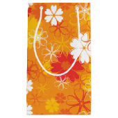 かわいいカラフルデイジーイラストレーションフローラルパターン スモールペーパーバッグ (正面)