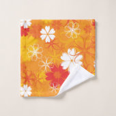 かわいいカラフルデイジーイラストレーションフローラルパターン バスタオルセット (ウォッシュタオル)