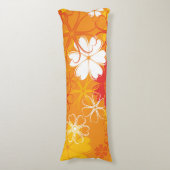 かわいいカラフルデイジーイラストレーションフローラルパターン ボディピロー (正面縦)