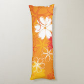 かわいいカラフルデイジーイラストレーションフローラルパターン ボディピロー (裏面 (縦))