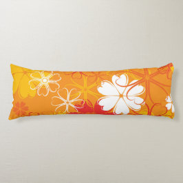 かわいいカラフルデイジーイラストレーションフローラルパターン ボディピロー