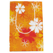 かわいいカラフルデイジーイラストレーションフローラルパターン ミディアムペーパーバッグ (正面)