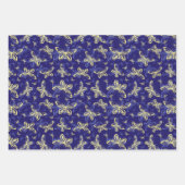 かわいいカラフルデイジーイラストレーションフローラルパターン ラッピングペーパーシート (正面3)