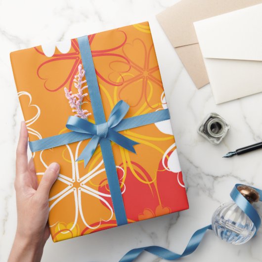 かわいいカラフルデイジーイラストレーションフローラルパターン ラッピングペーパー (ギフト)