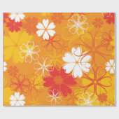 かわいいカラフルデイジーイラストレーションフローラルパターン ラッピングペーパー (フラット)