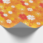 かわいいカラフルデイジーイラストレーションフローラルパターン ラッピングペーパー (角)