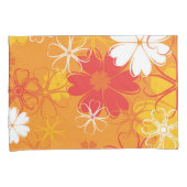 かわいいカラフルデイジーイラストレーションフローラルパターン 枕カバー (正面右)