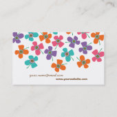 かわいいカラフルデイジーポップ・アートの夏の花お洒落 名刺 (裏面)