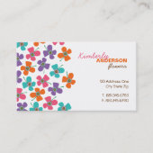 かわいいカラフルデイジーポップ・アートの夏の花お洒落 名刺 (正面)