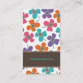 かわいいカラフルデイジーポップ・アートの夏の花お洒落 名刺 (裏面)