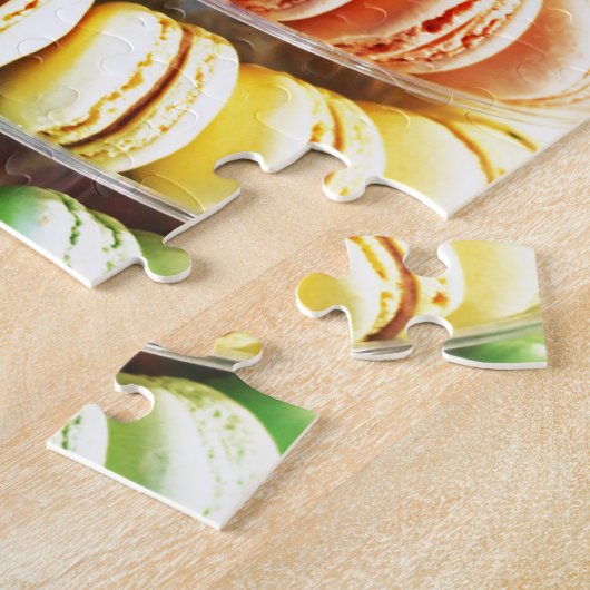 かわいいカラフルデザートマフランスのカロン ジグソーパズル (側面)