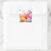 かわいいカラフルデザートマフランスのカロン スクエアシール (バッグ)