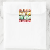 かわいいカラフルデザートマフランスのカロン スクエアシール (バッグ)