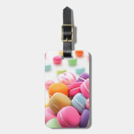 かわいいカラフルデザートマフランスのカロン ラゲッジタグ