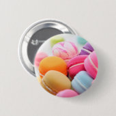 かわいいカラフルデザートマフランスのカロン 缶バッジ (正面&裏面)