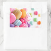 かわいいカラフルデザートマフランスのカロン 長方形シール (バッグ)