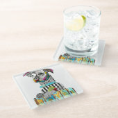 かわいいカラフルドッグガラスコースター ガラスコースター (アングル)