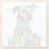 かわいいカラフルドッグガラスコースター ガラスコースター (裏面)