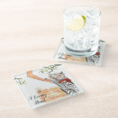 かわいいカラフルドッグガラスコースター ガラスコースター (アングル)