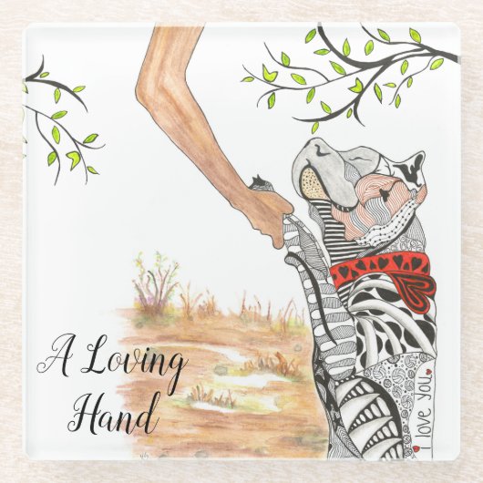 かわいいカラフルドッグガラスコースター ガラスコースター (正面)