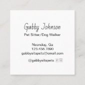 かわいいカラフルドッグペットプロフェッショナル スクエア名刺 (裏面)
