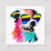 かわいいカラフルドッグペットプロフェッショナル スクエア名刺 (正面)