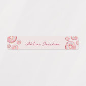 かわいいカラフルドーナツテーマ防水キッズ名 ラベル (デザイン1)