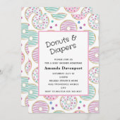 かわいいカラフルドーナツ型ベビーシャワー 招待状 (正面/裏面)