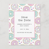 かわいいカラフルドーナツ型ベビーシャワー 案内ポストカード (正面)