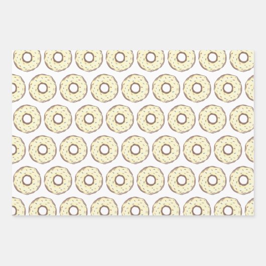 かわいいカラフルドーナツ柄スウィート子供の誕生日 ラッピングペーパーシート (正面3)