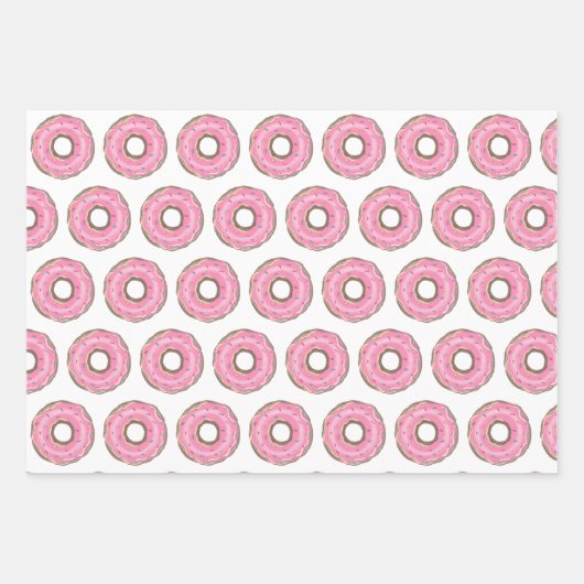 かわいいカラフルドーナツ柄スウィート子供の誕生日 ラッピングペーパーシート (正面)