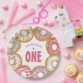 かわいいカラフルドーナツ1番誕生日 ペーパープレート (パーティー)