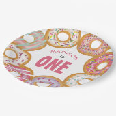 かわいいカラフルドーナツ1番誕生日 ペーパープレート (アングル)