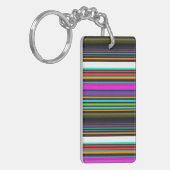 かわいいカラフルネオンストライプ キーホルダー (正面左)
