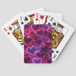 かわいいカラフルネオンハートバレンタインデー トランプ