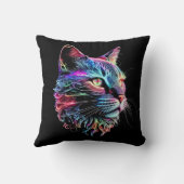 かわいいカラフルネオン猫 クッション (裏面)