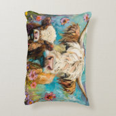 かわいいカラフルハイランド牛と牧草地の子牛 アクセントクッション (裏面(縦))