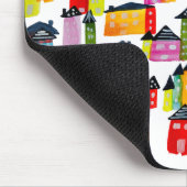 かわいいカラフルハウス水彩画 マウスパッド (コーナー)