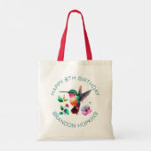 かわいいカラフルハチドリと花 トートバッグ (裏面)