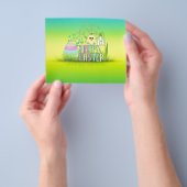 かわいいカラフルハッピーイースター卵、シック、スノードロップ チラシ (手)